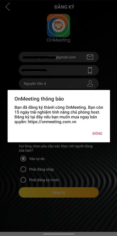 Hướng dẫn cách đăng ký OnMeeting nhanh chóng