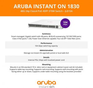Thiết bị chuyển mạch Aruba instant on 1830 (JL815A)